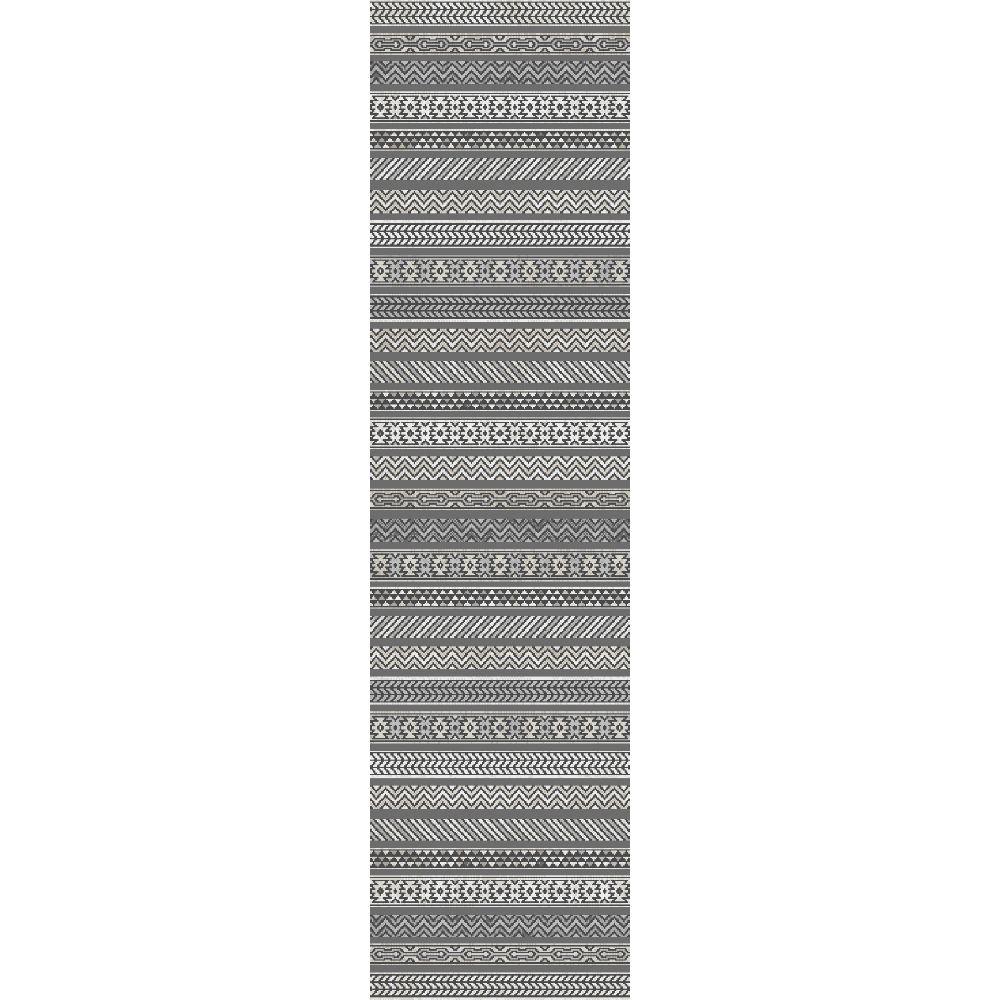 Dynamic Rugs 1155-991 Robin 2 Ft. X 7.7 Ft. Finished Runner Rug in Grey/Charcoal/Ivory
